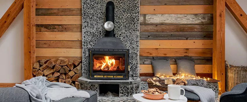 Thelin Hearth Products Direct Vent Gas Stove Fireplace Inspection in Hurst, Texas